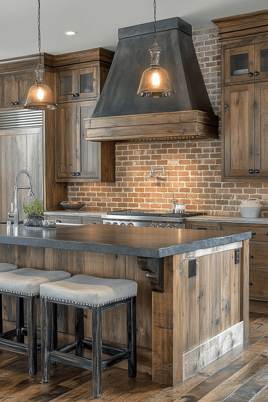 brown cabinets kitchen