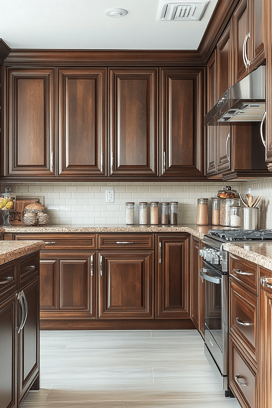 dark wood kitchen cabinets