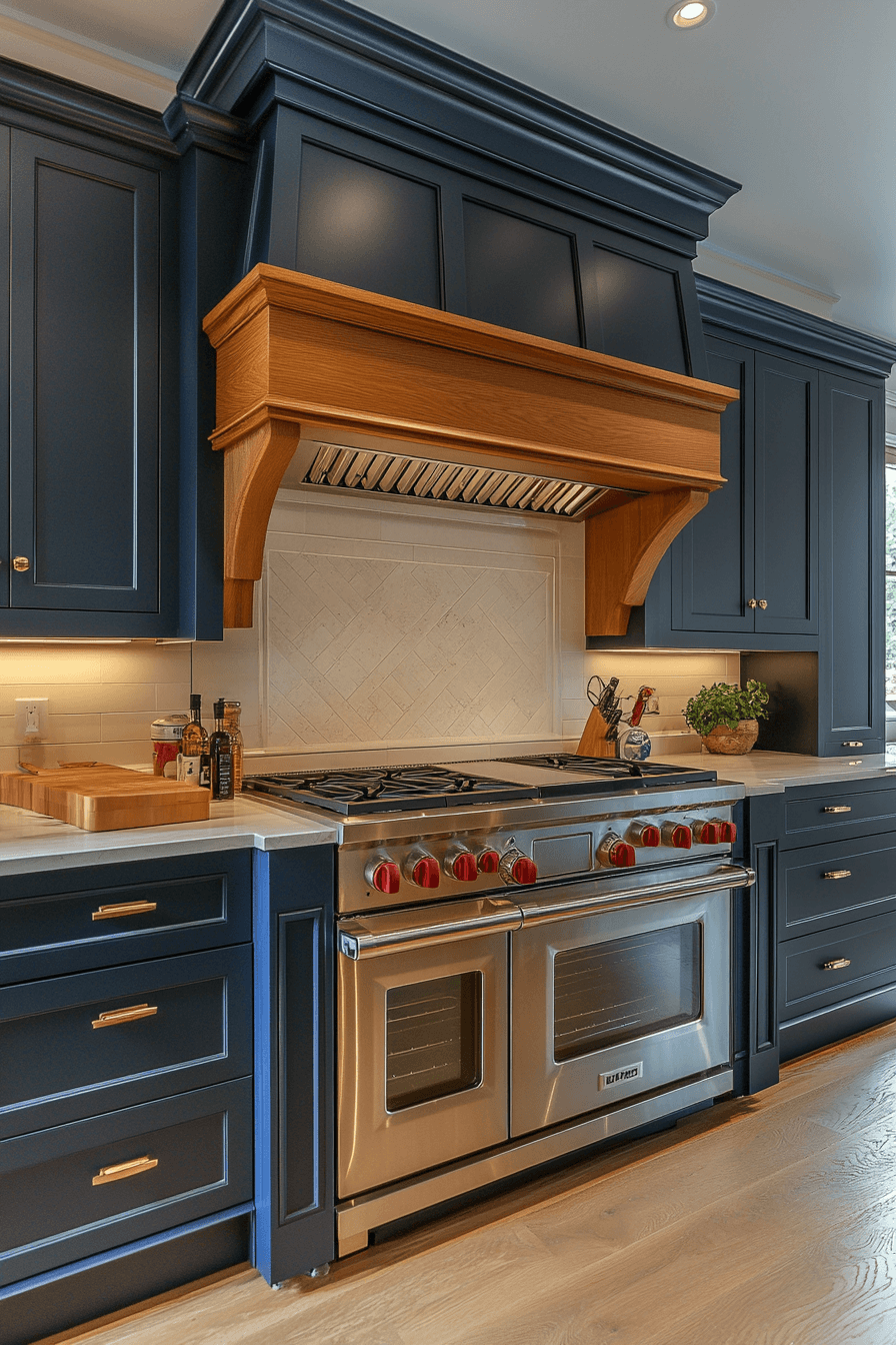 navy blue kitchen cabinets