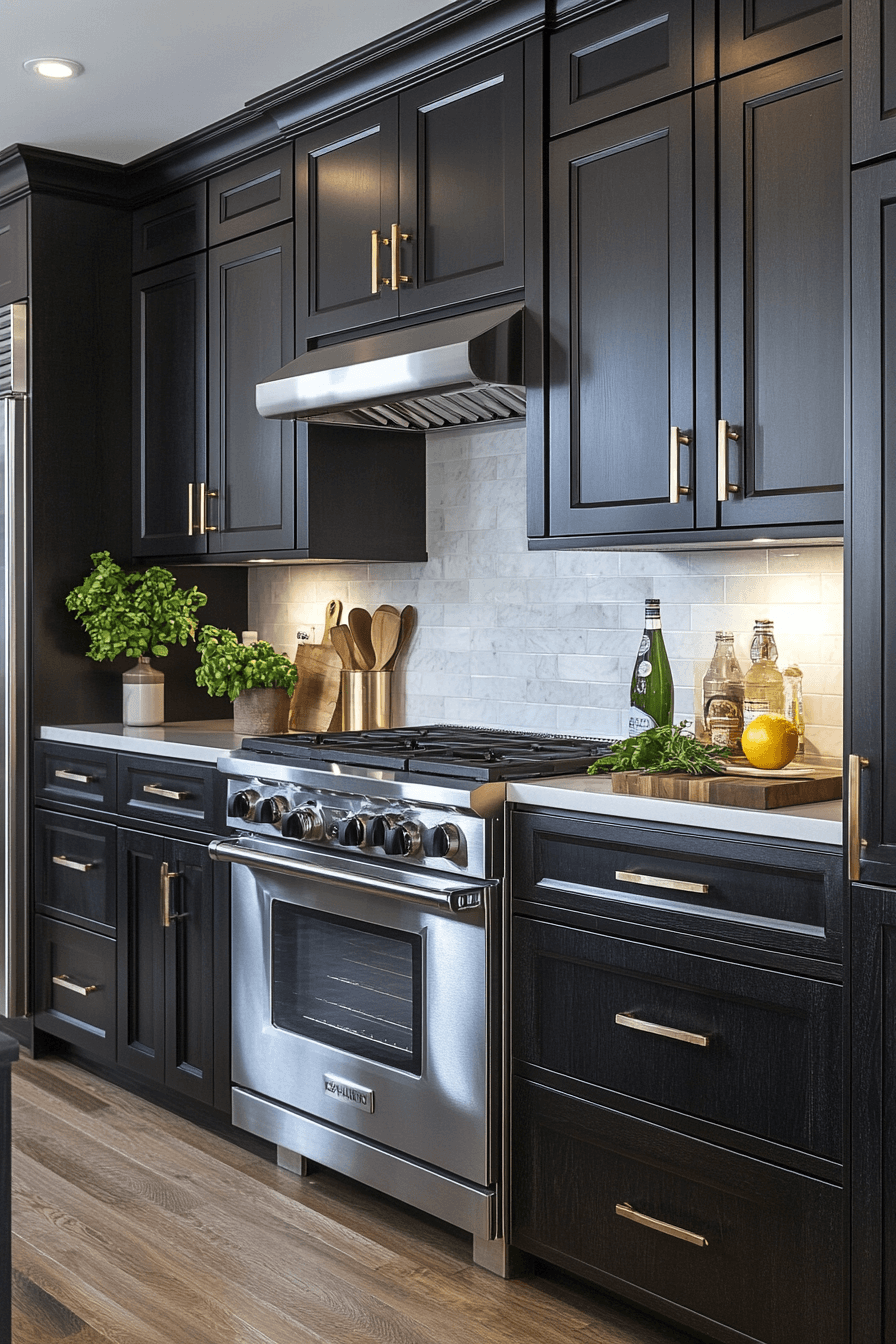 dark wood kitchen cabinets