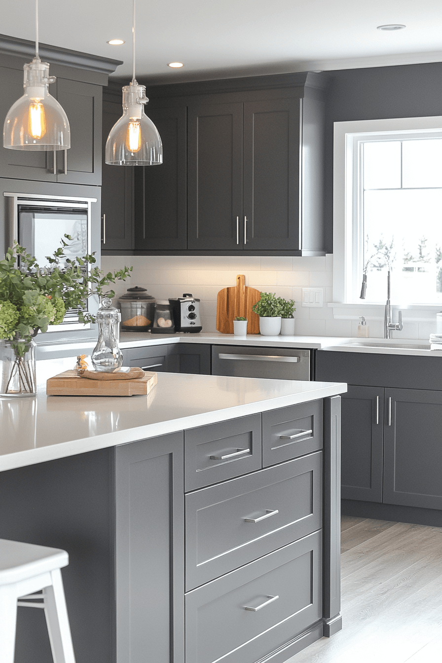 gray kitchen cabinets