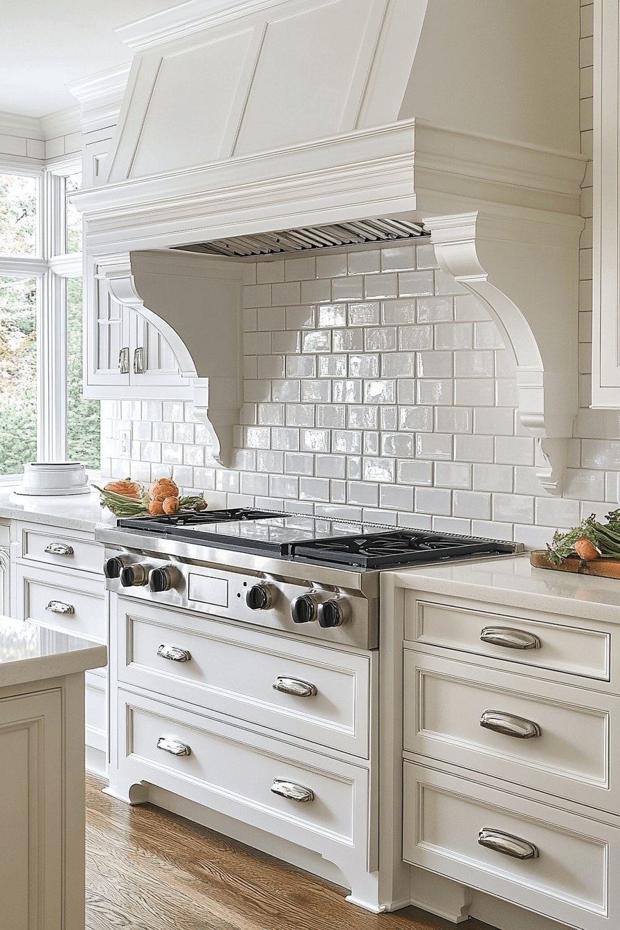 kitchen backsplash with white cabinets