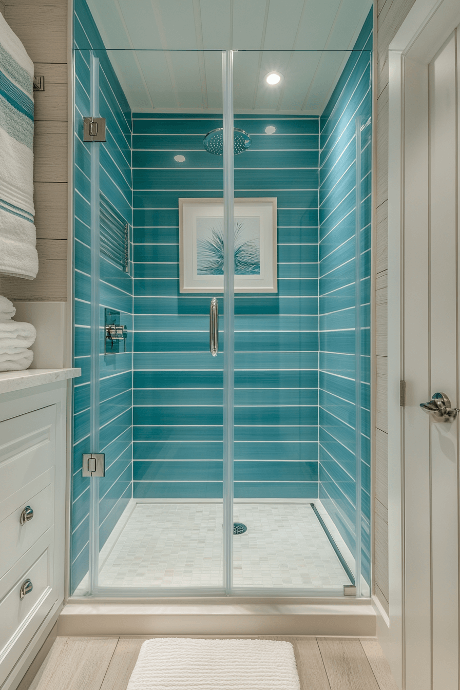 coastal bathroom shower ideas