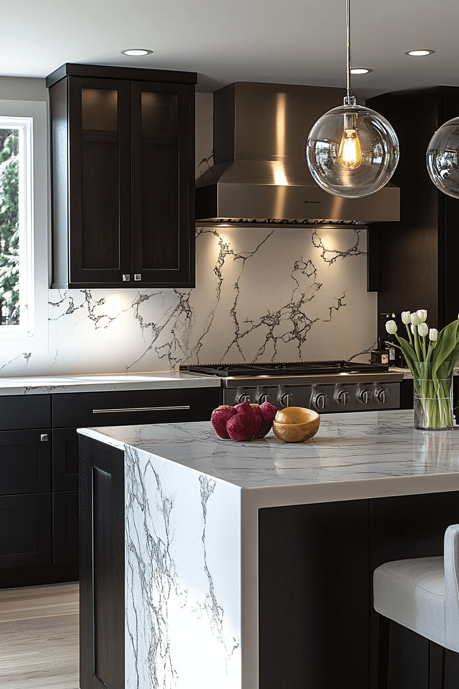 dark wood kitchen cabinets