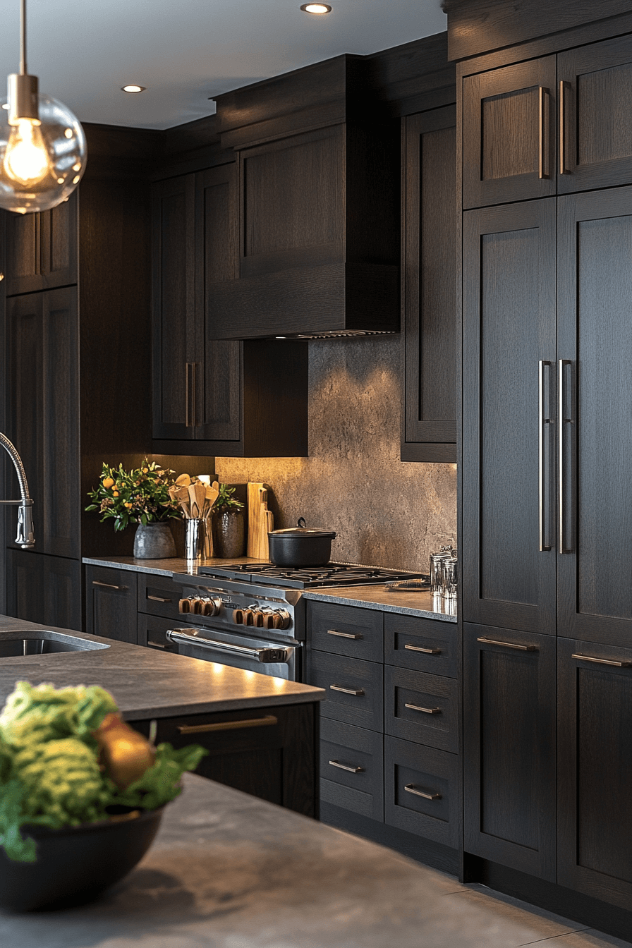 brown cabinets kitchen