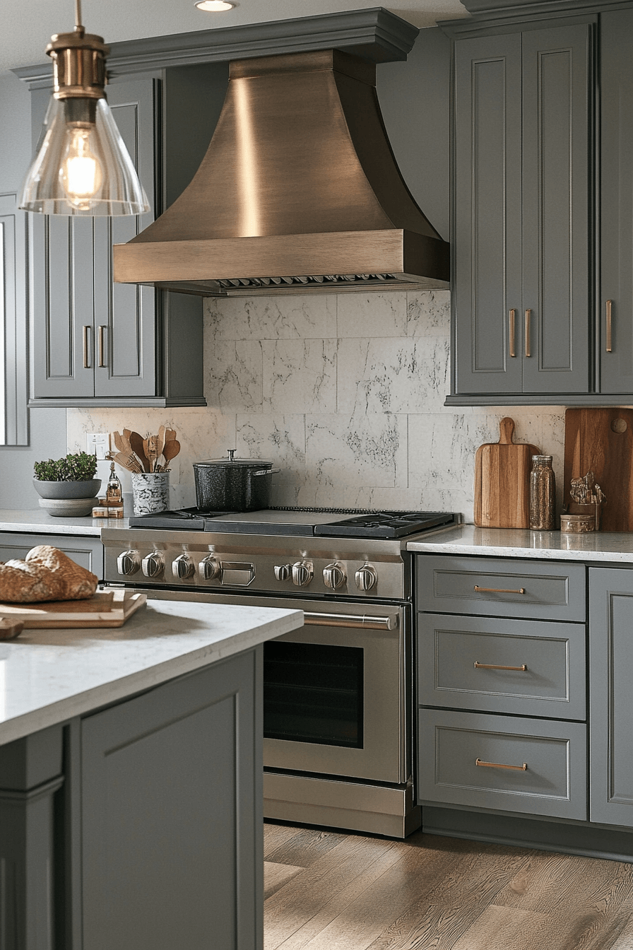 gray kitchen cabinets