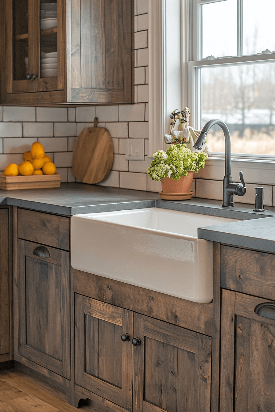 dark wood kitchen cabinets