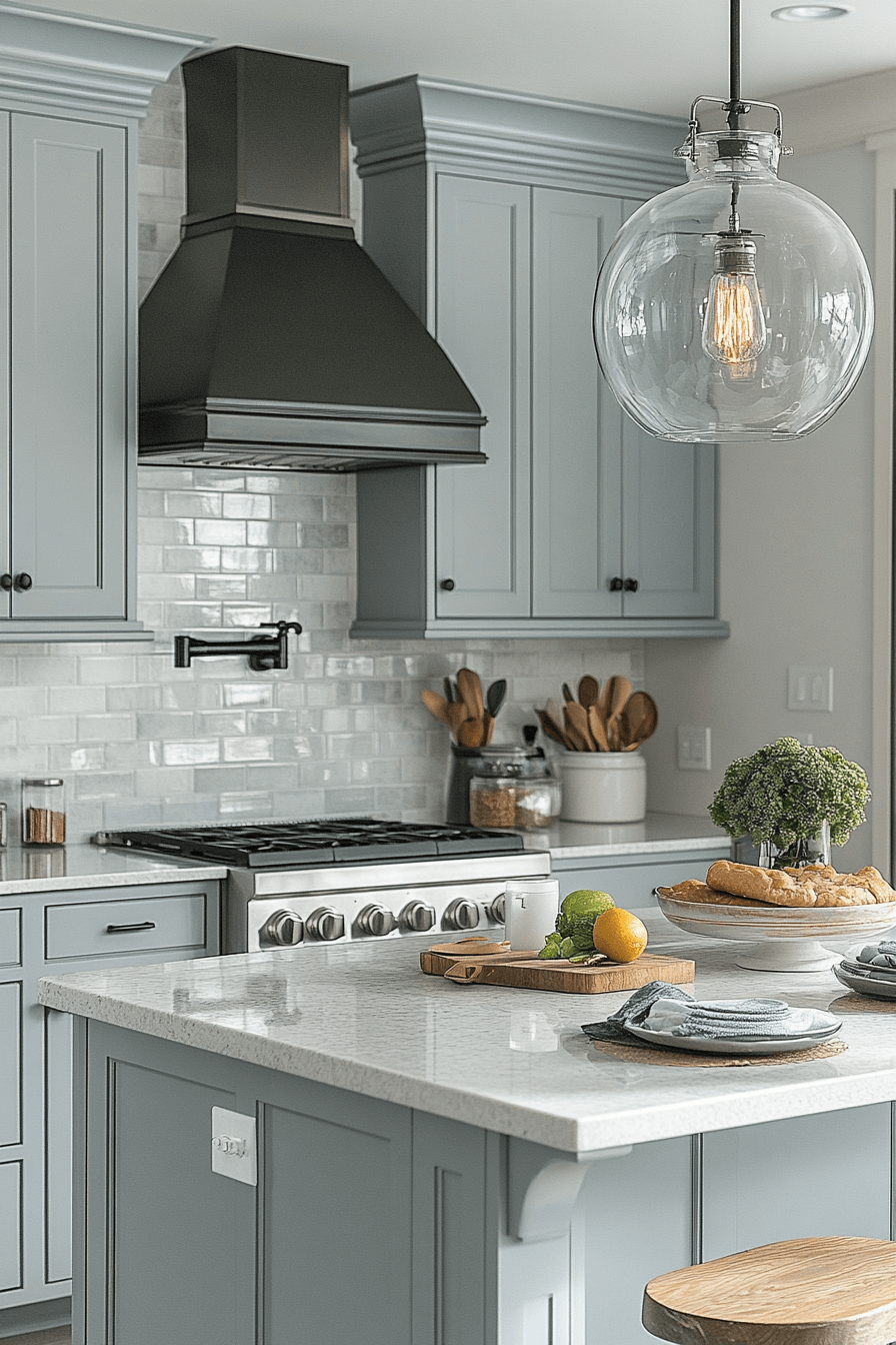 gray kitchen cabinets