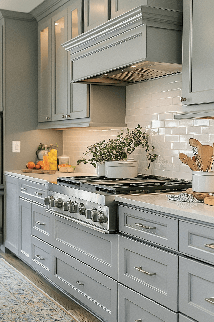 gray kitchen cabinets