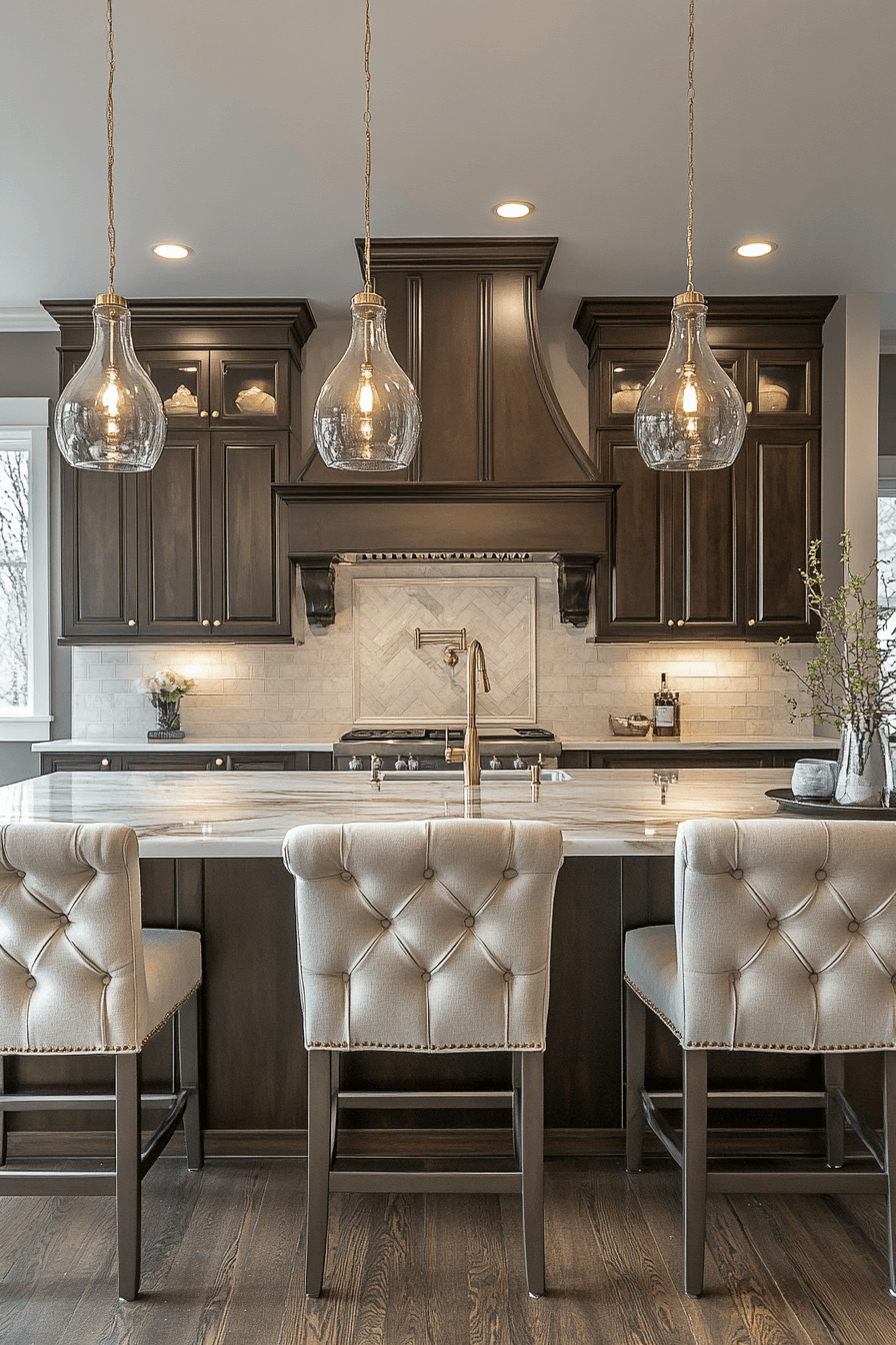 brown cabinets kitchen