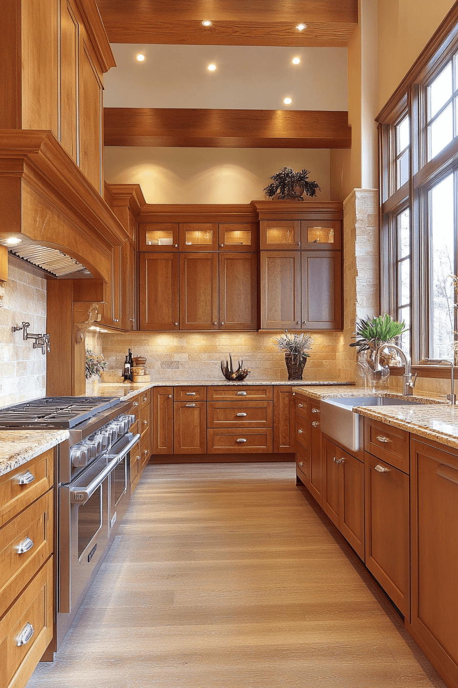 honey oak kitchen cabinets