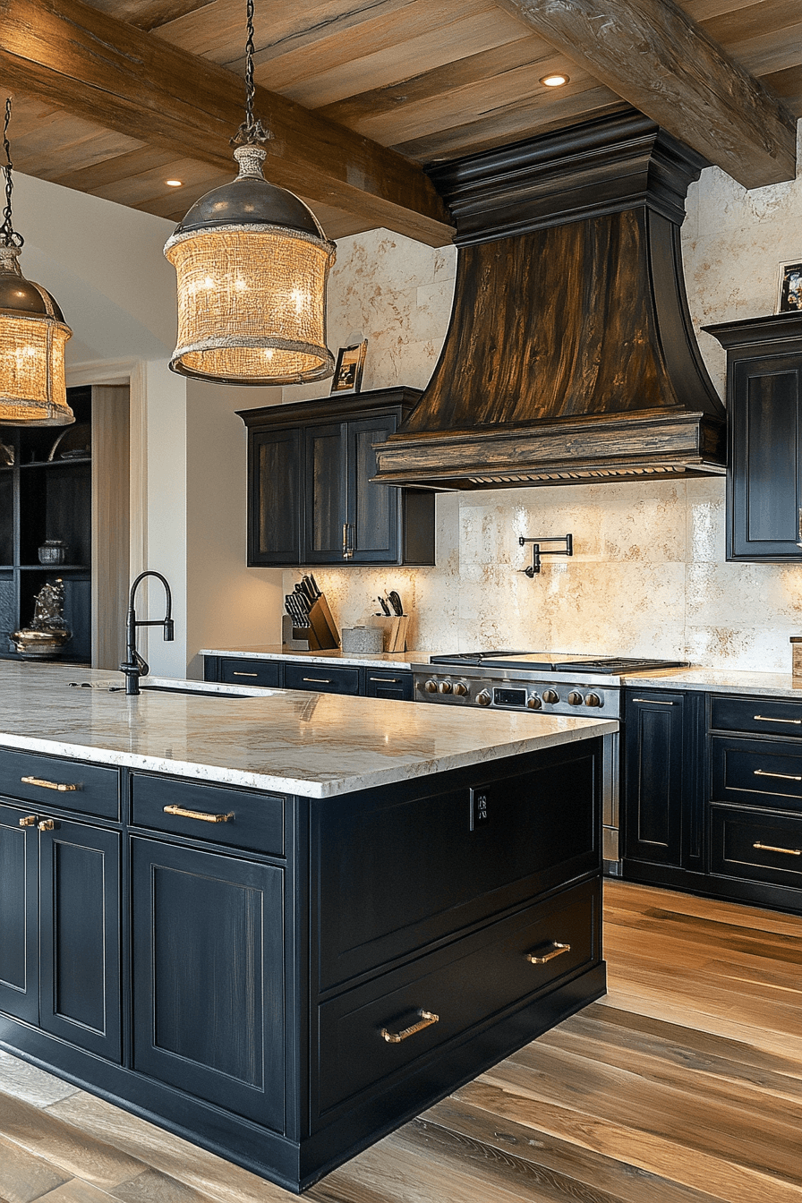 dark wood kitchen cabinets