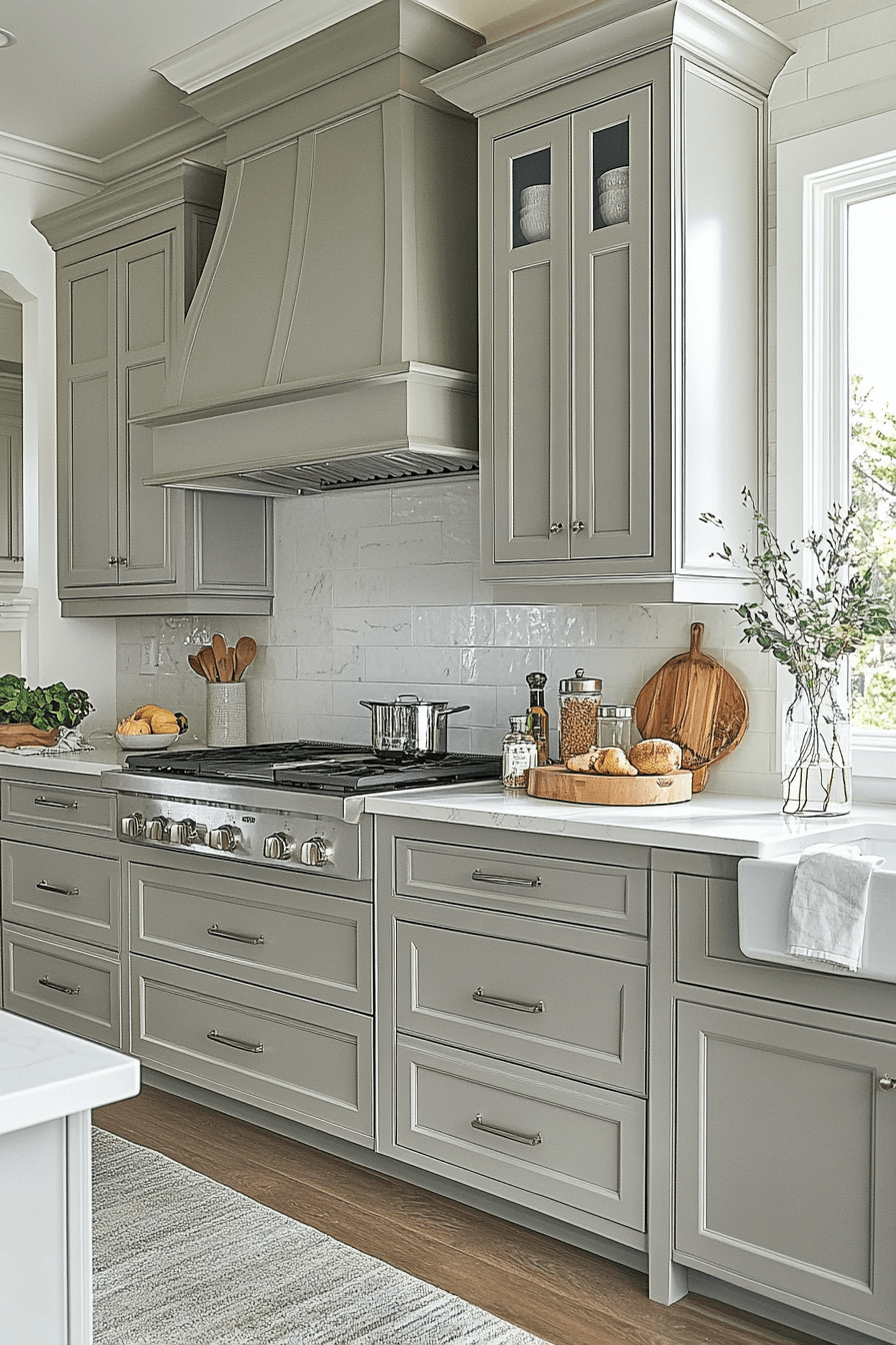 gray kitchen cabinets