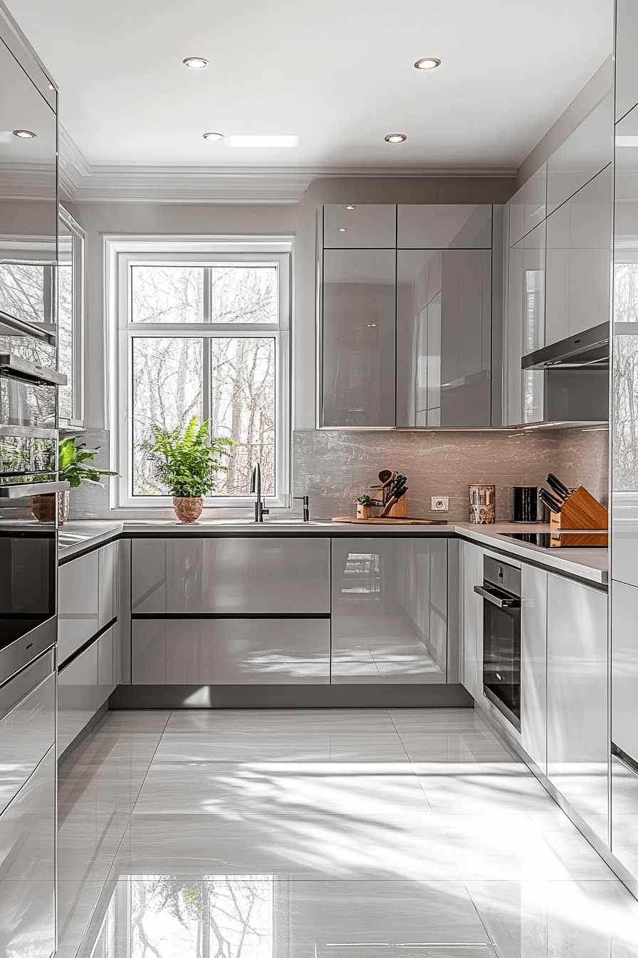 light gray kitchen cabinets
