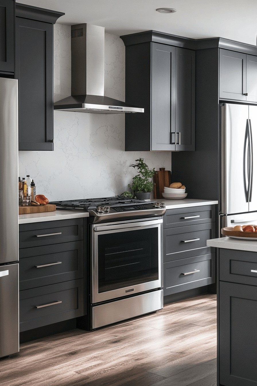 gray kitchen cabinets