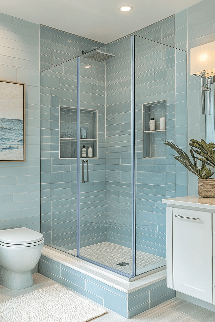 coastal bathroom shower ideas