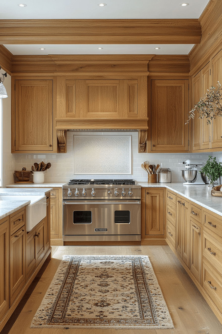 honey oak kitchen cabinets