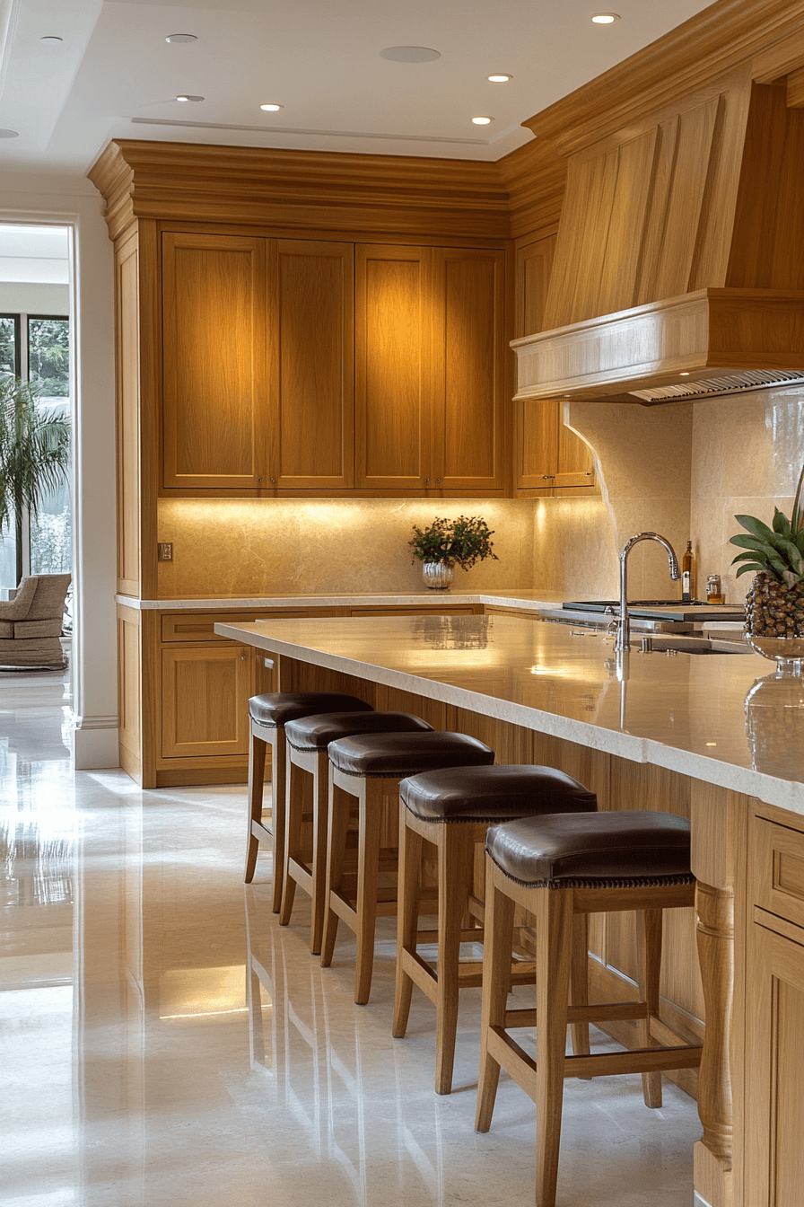 natural wood kitchen cabinets