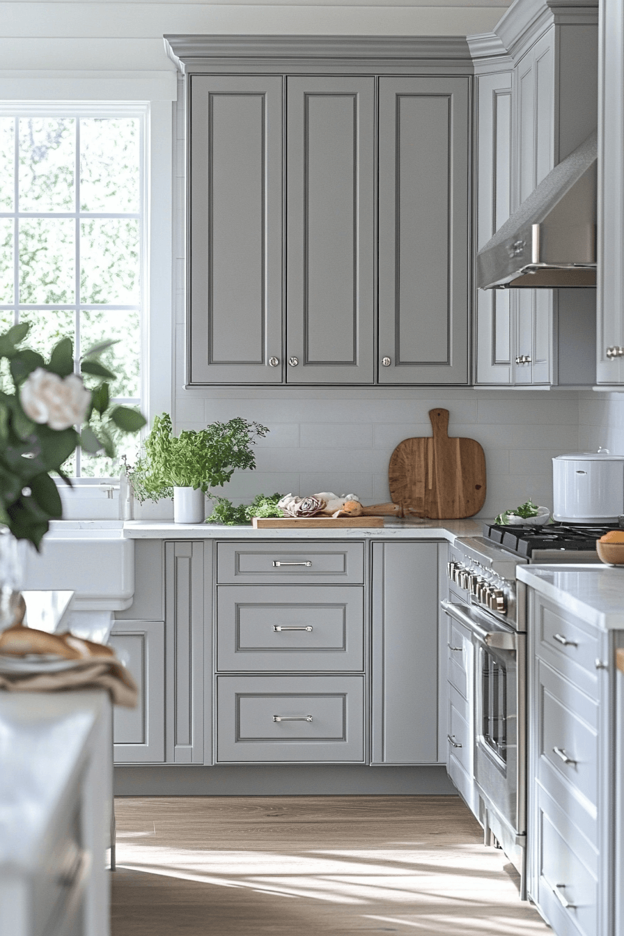 gray kitchen cabinets