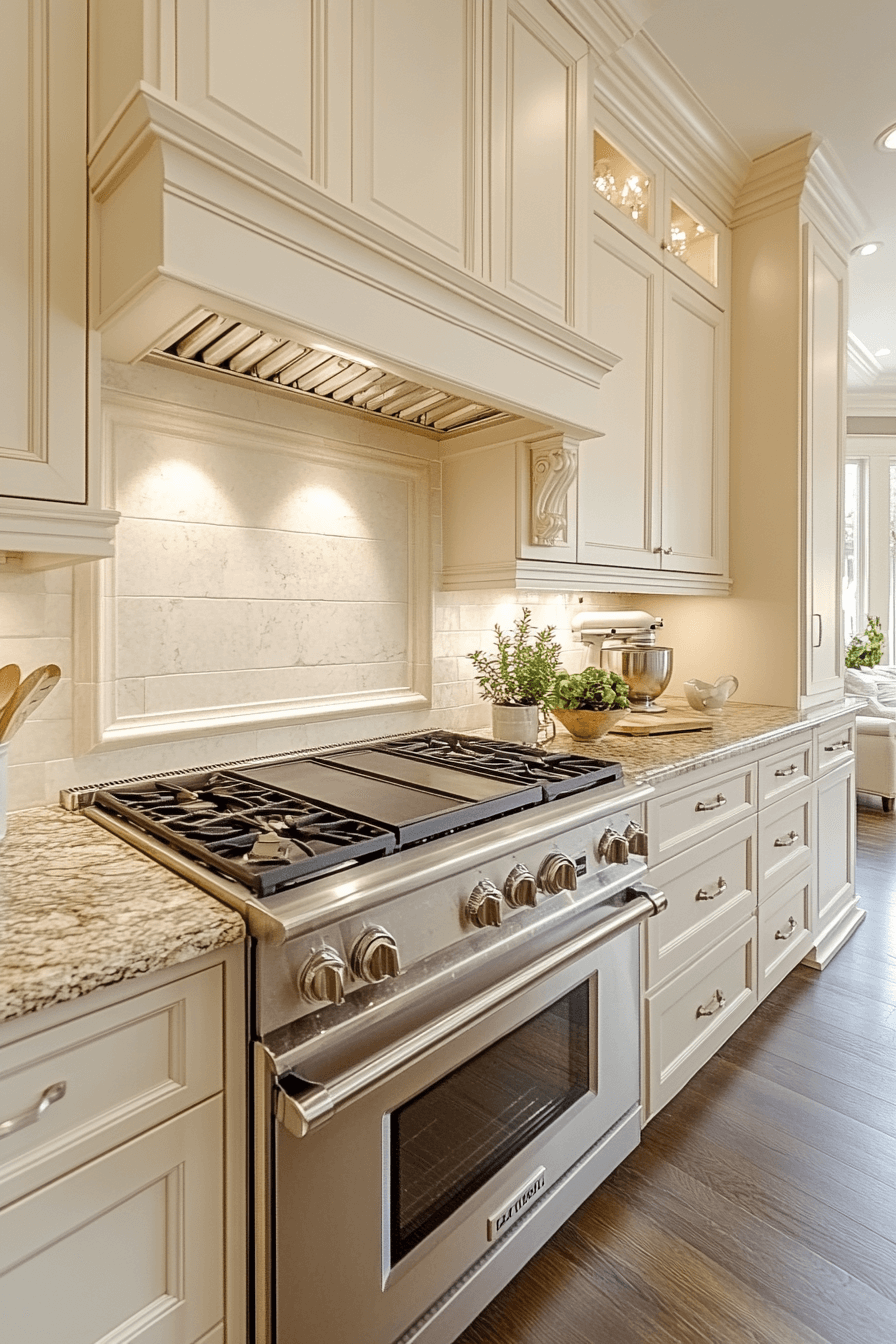 cream kitchen cabinets