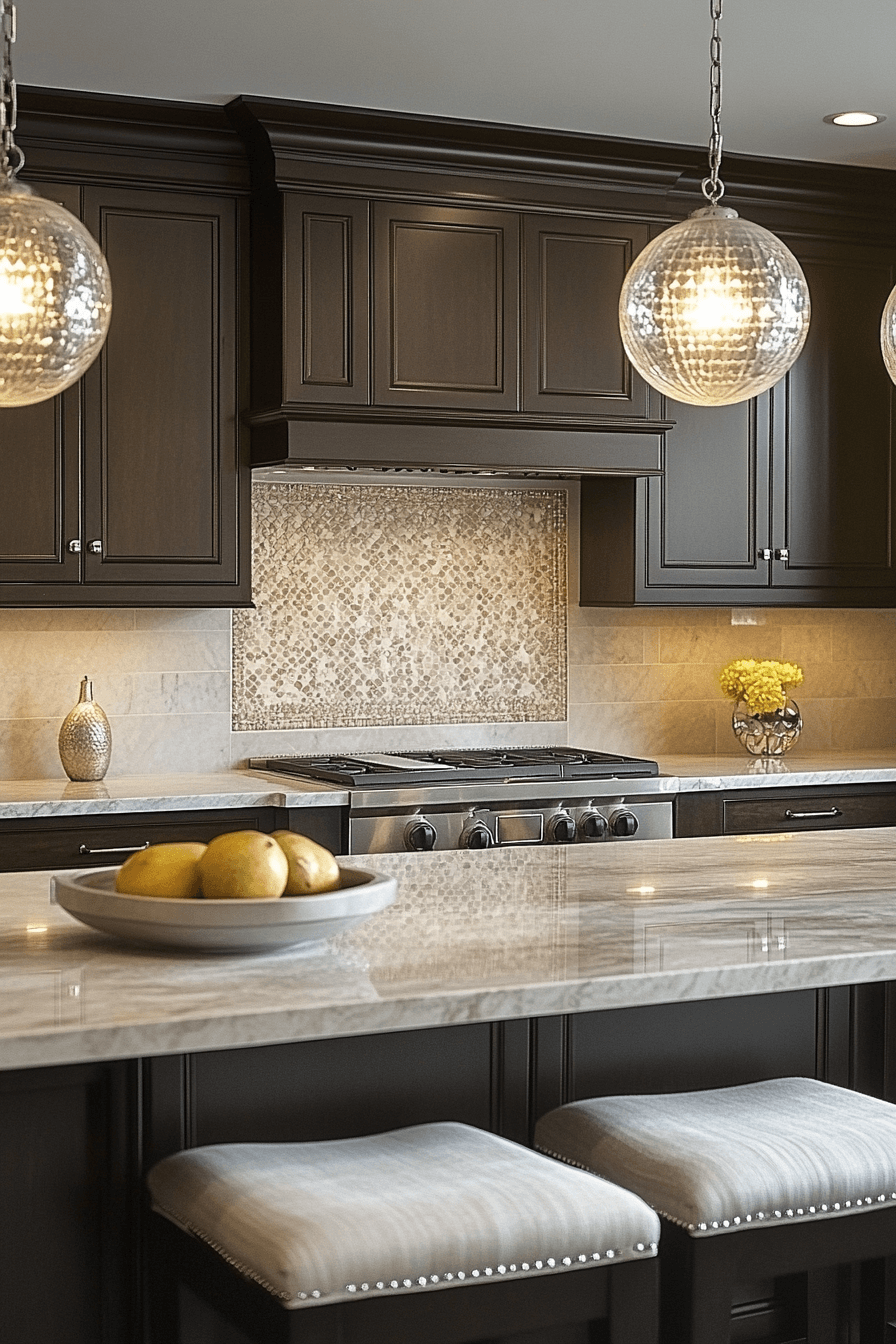 brown cabinets kitchen