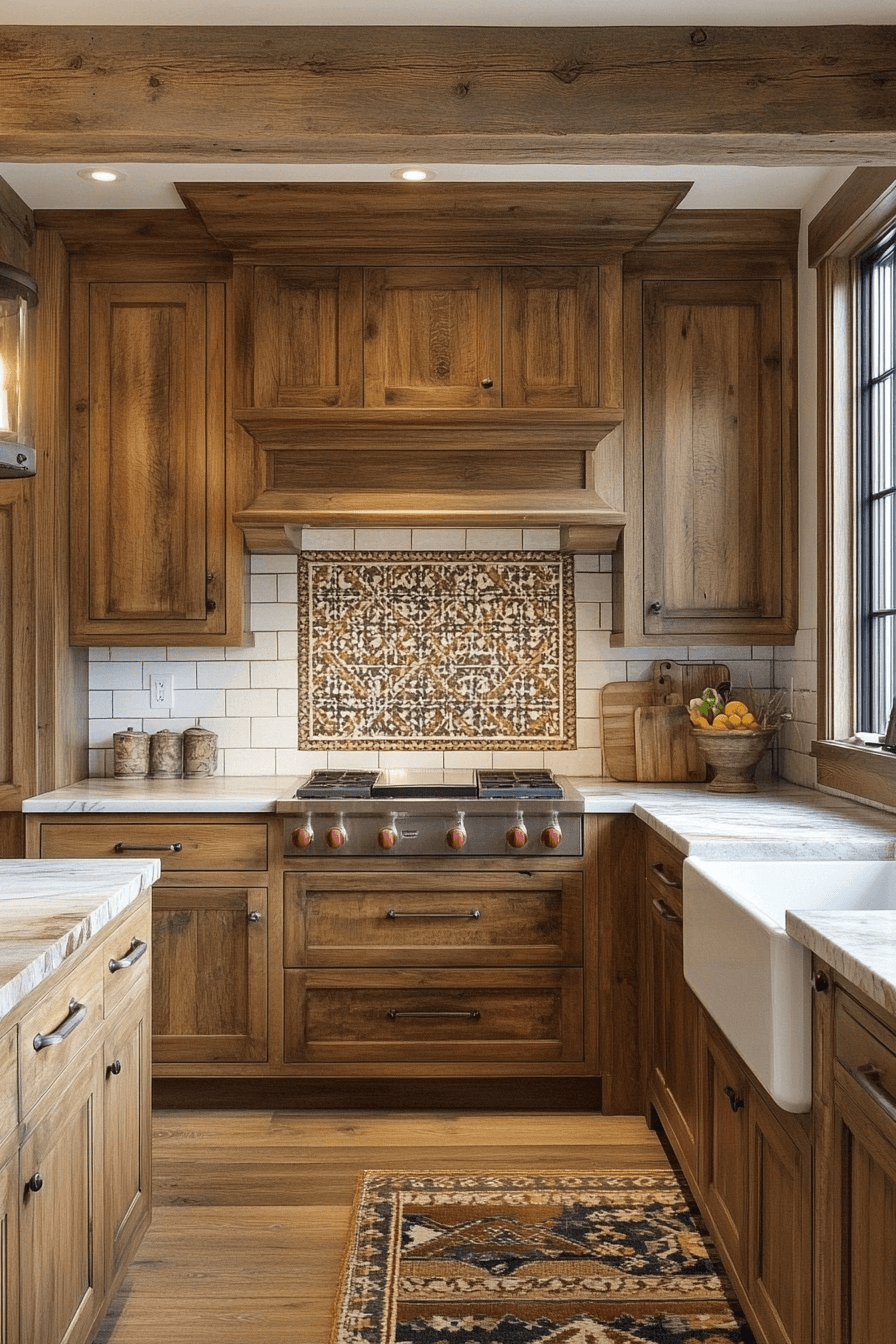 brown cabinets kitchen
