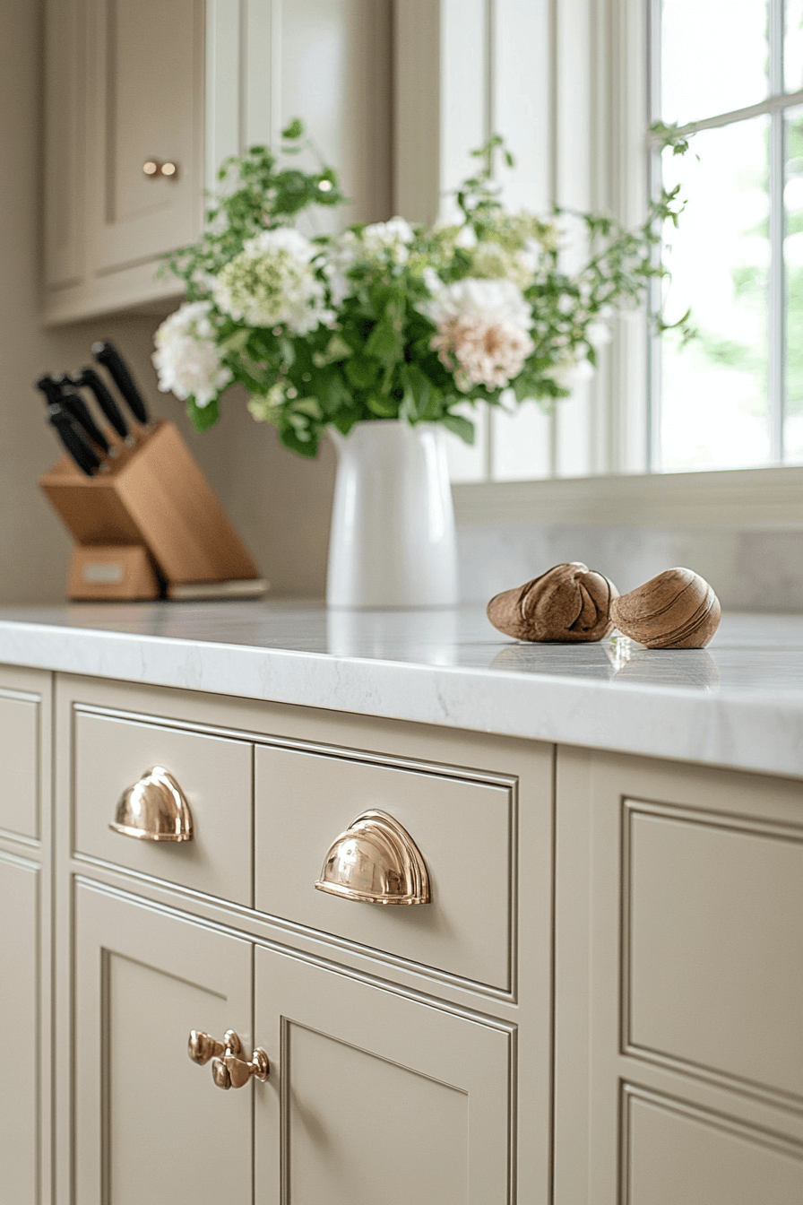 beige kitchen cabinets