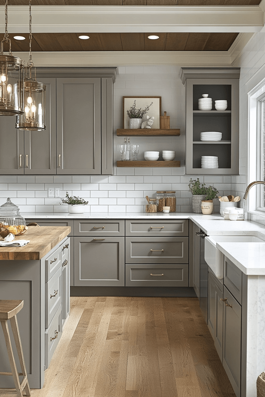 gray kitchen cabinets
