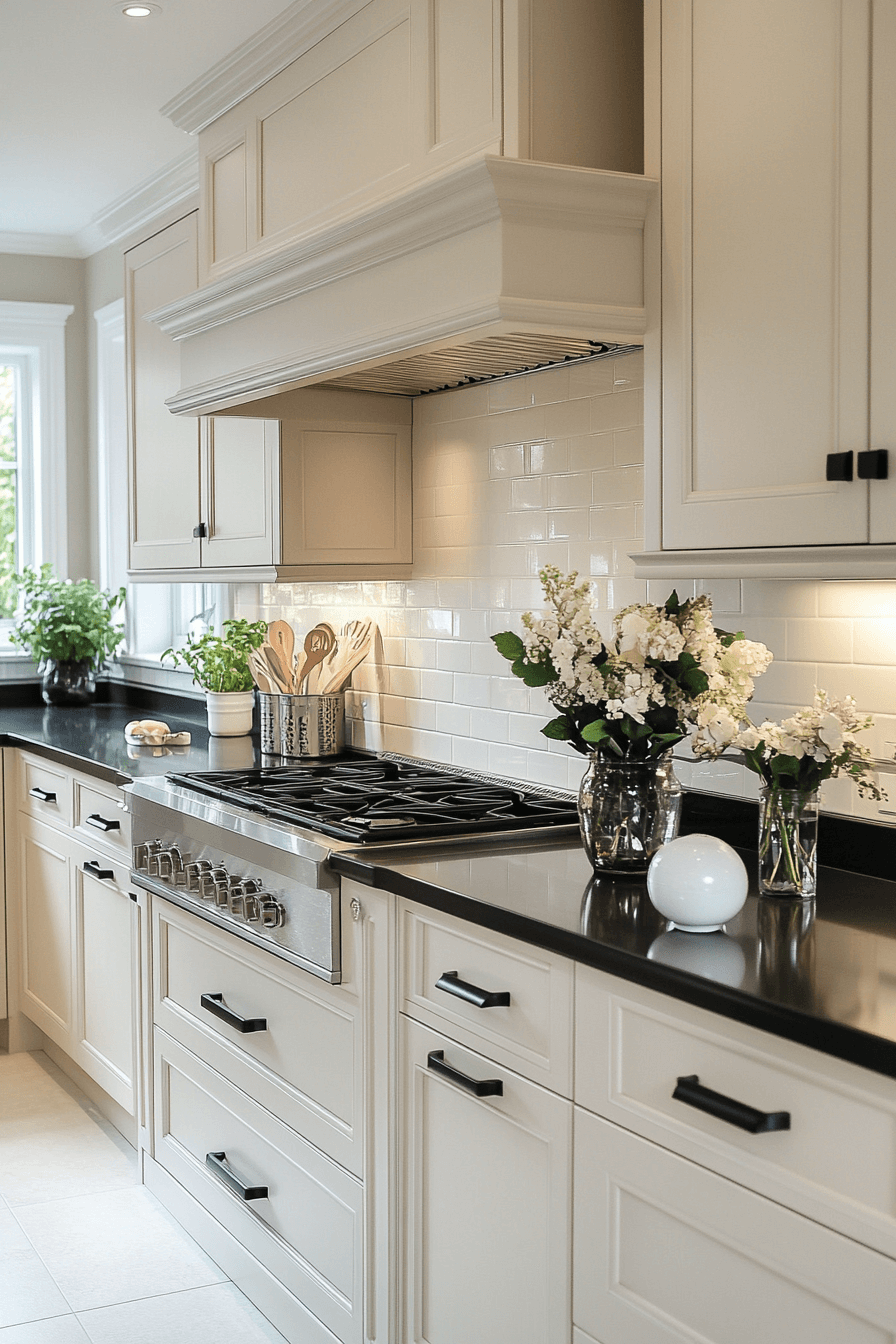 cream kitchen cabinets