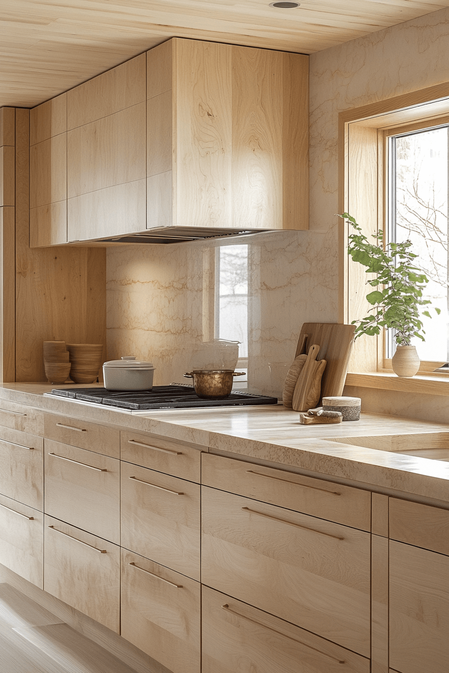 natural wood kitchen cabinets
