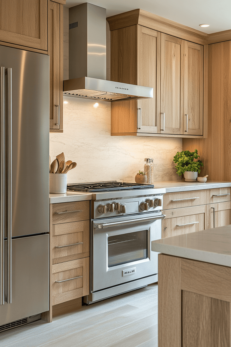 natural wood kitchen cabinets