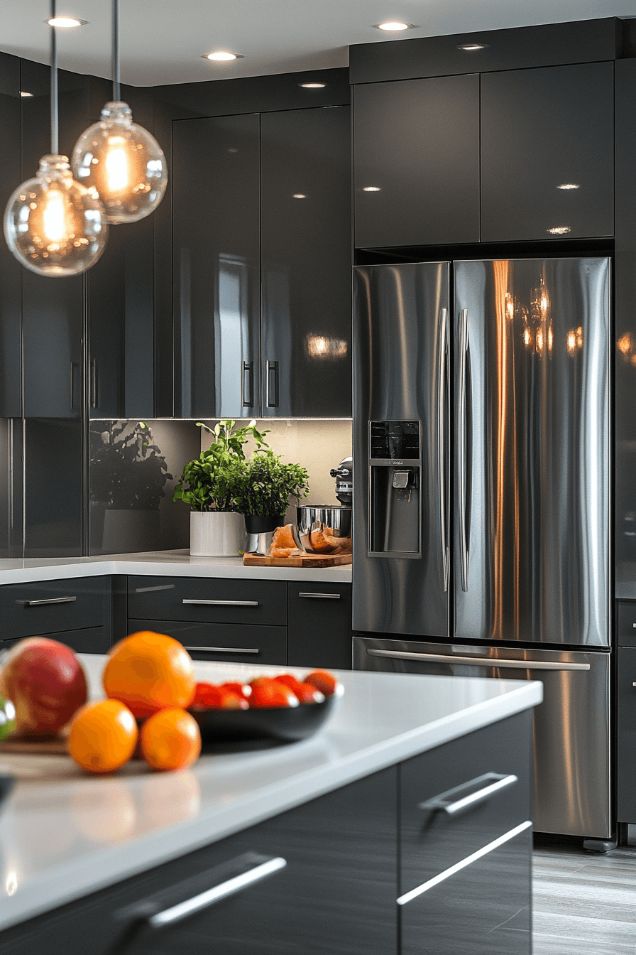 gray kitchen cabinets