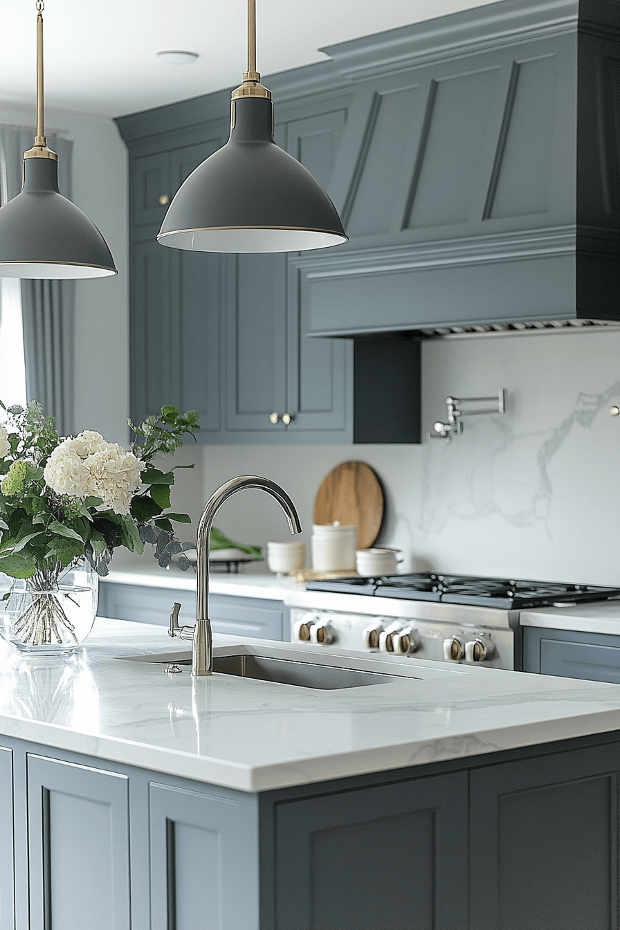 gray kitchen cabinets