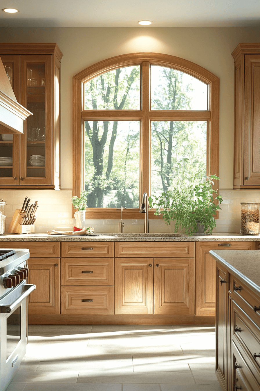beige kitchen cabinets