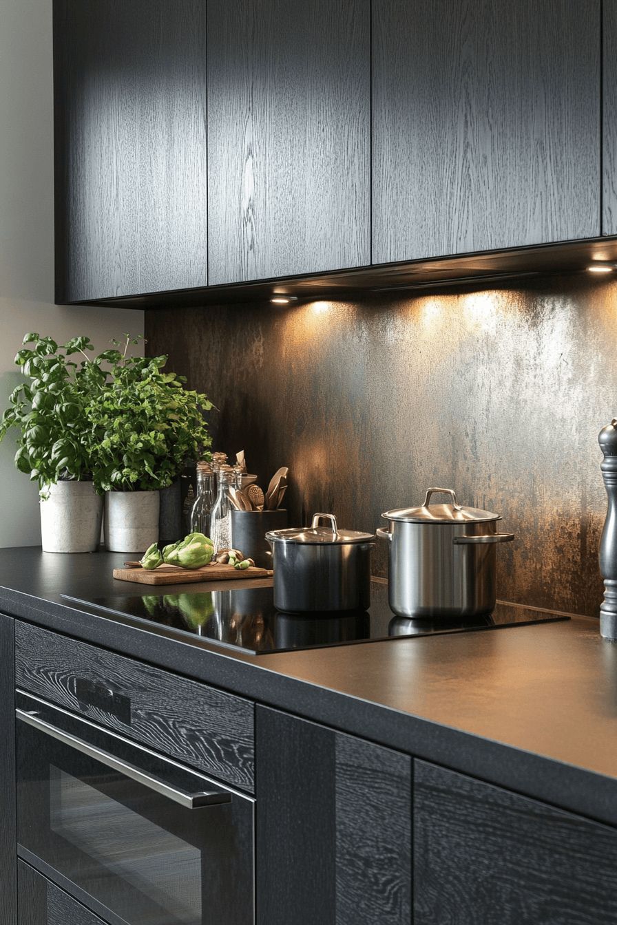 dark wood kitchen cabinets