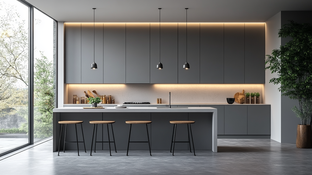 gray kitchen cabinets