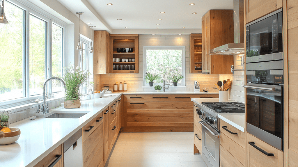white oak kitchen cabinets