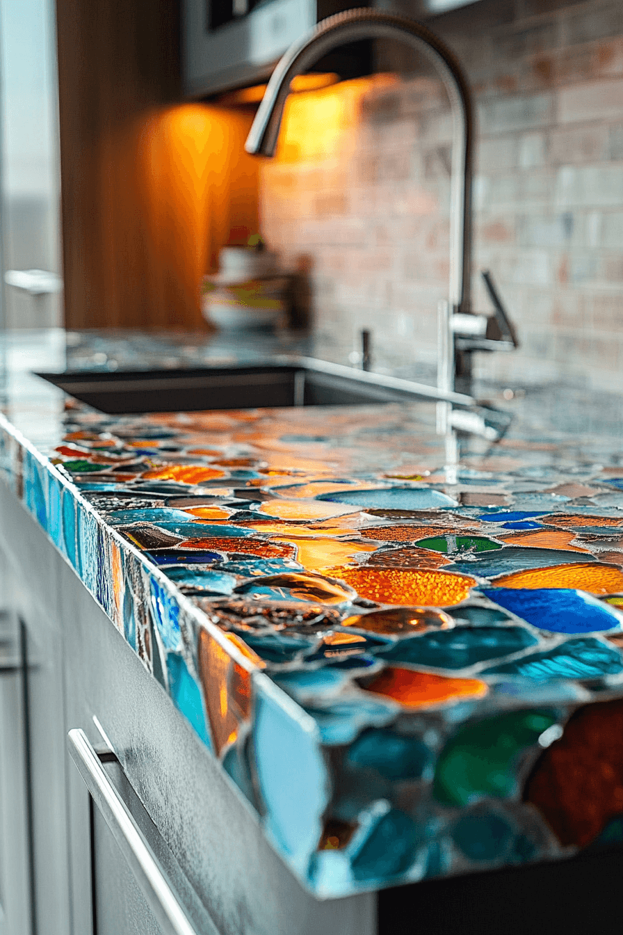 recycled glass countertops