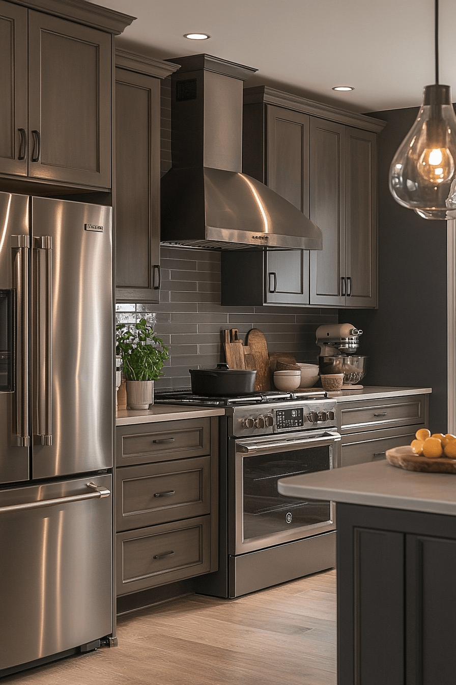 dark taupe kitchen cabinets