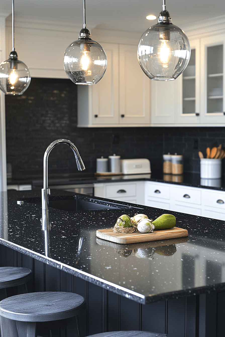 black granite countertops kitchen