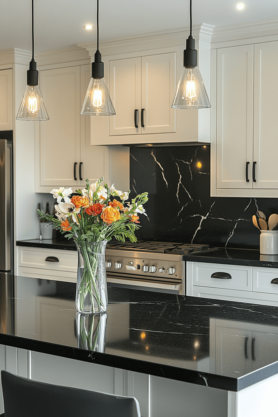 black quartz countertops
