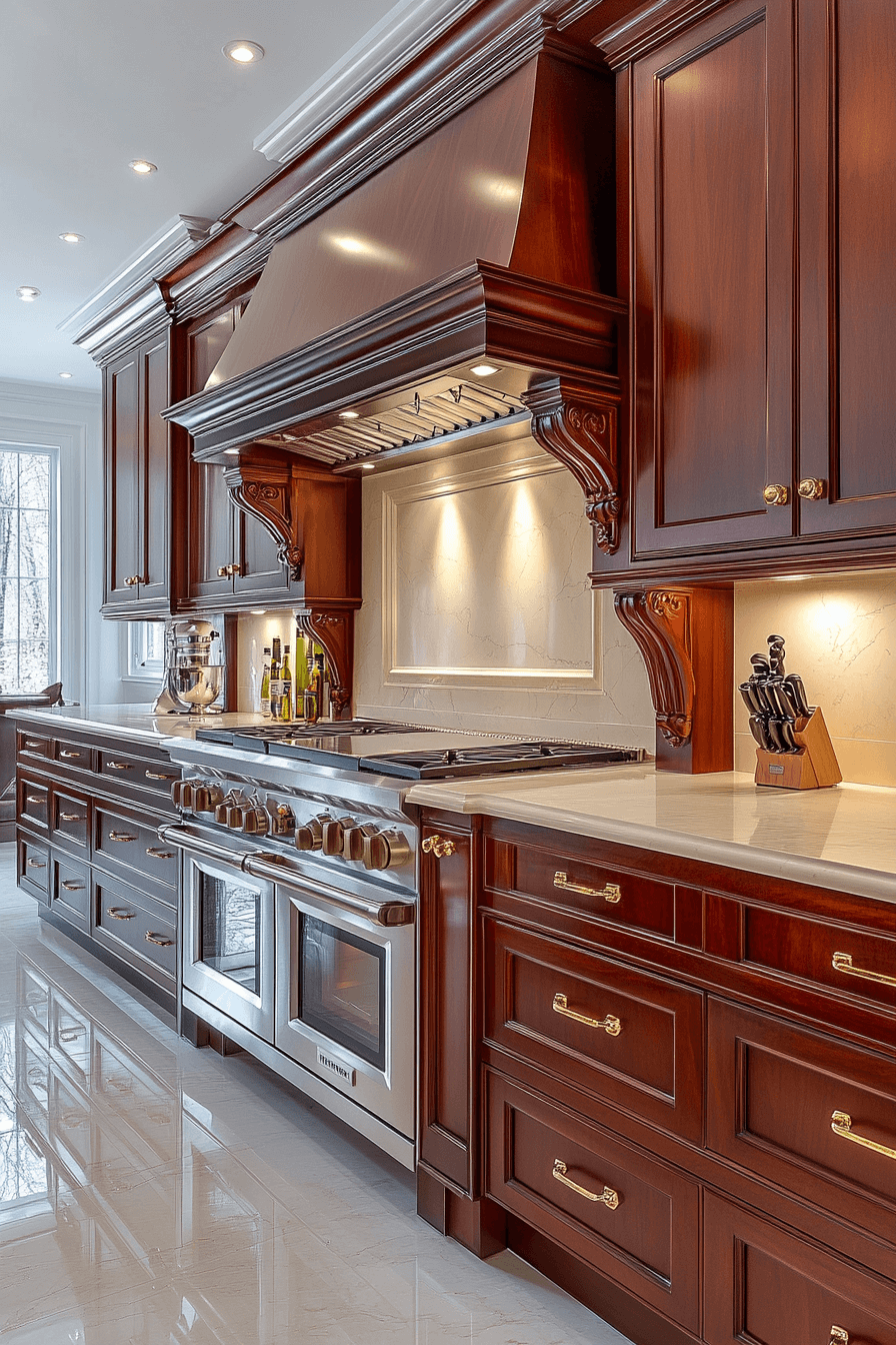 cherry wood kitchen cabinets