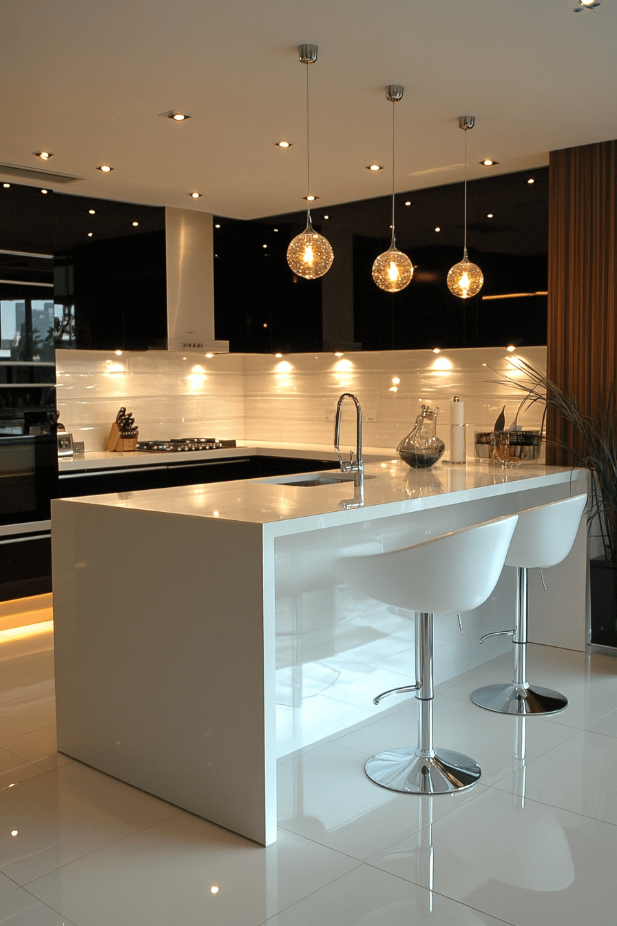 high gloss kitchen cabinets