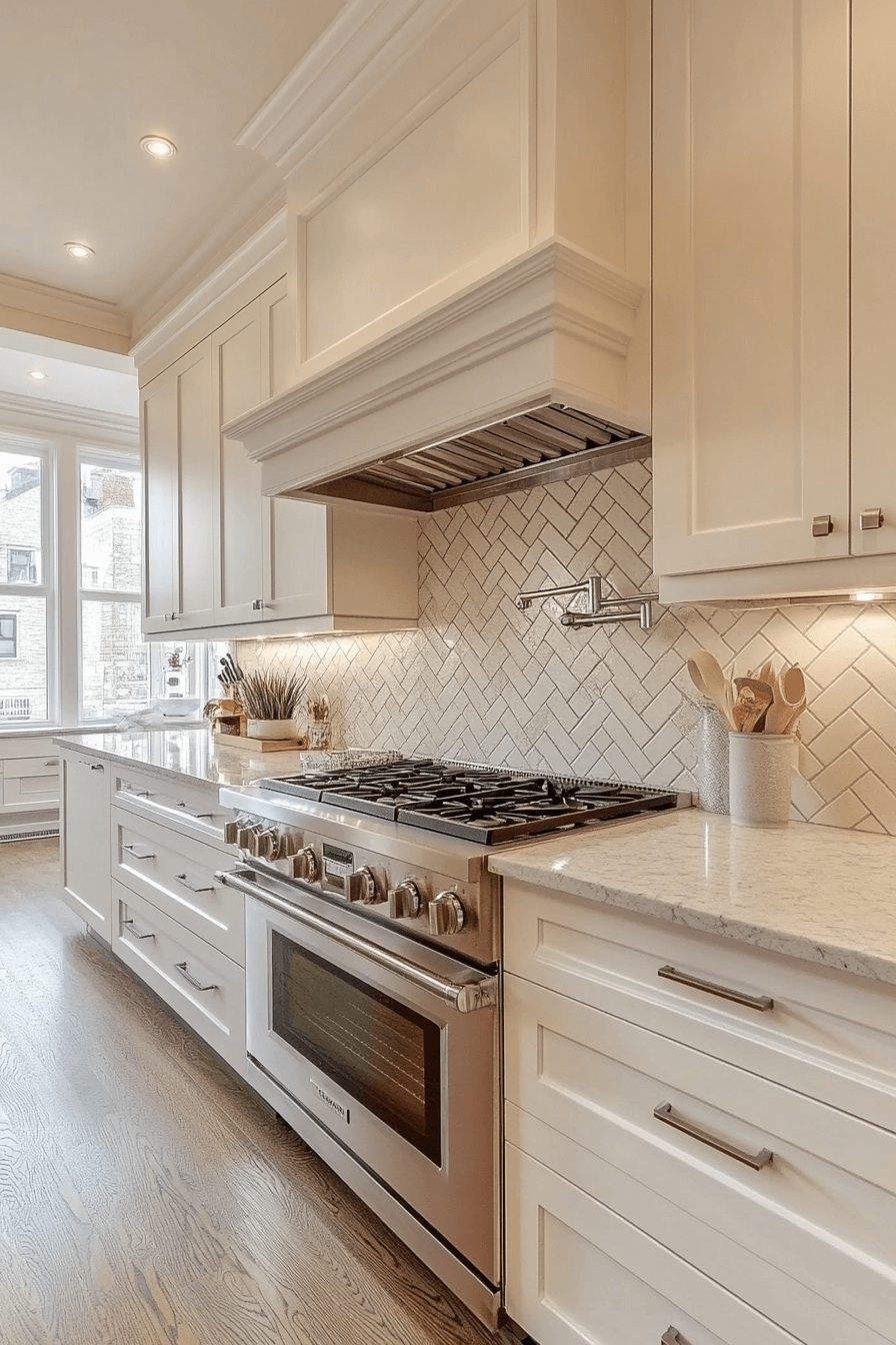 herringbone backsplash