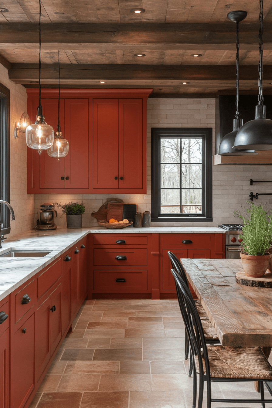 terracotta kitchen cabinets
