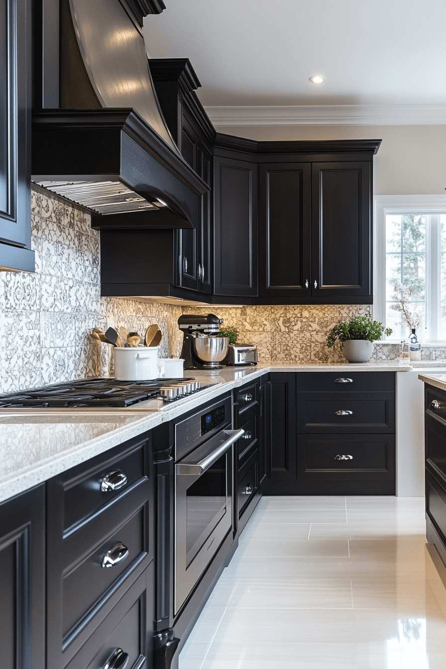 dark stained kitchen cabinets