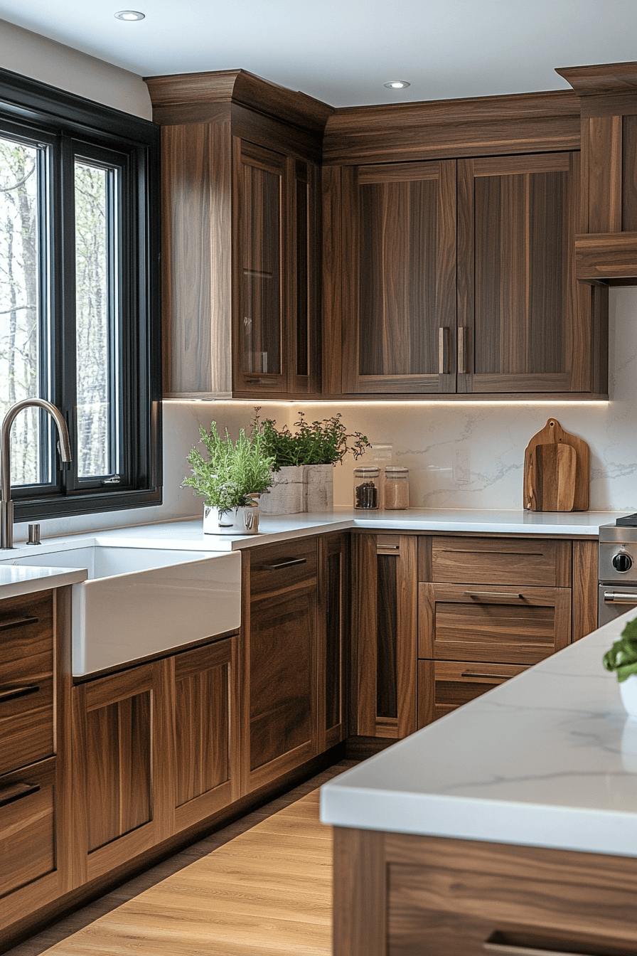dark walnut kitchen cabinets