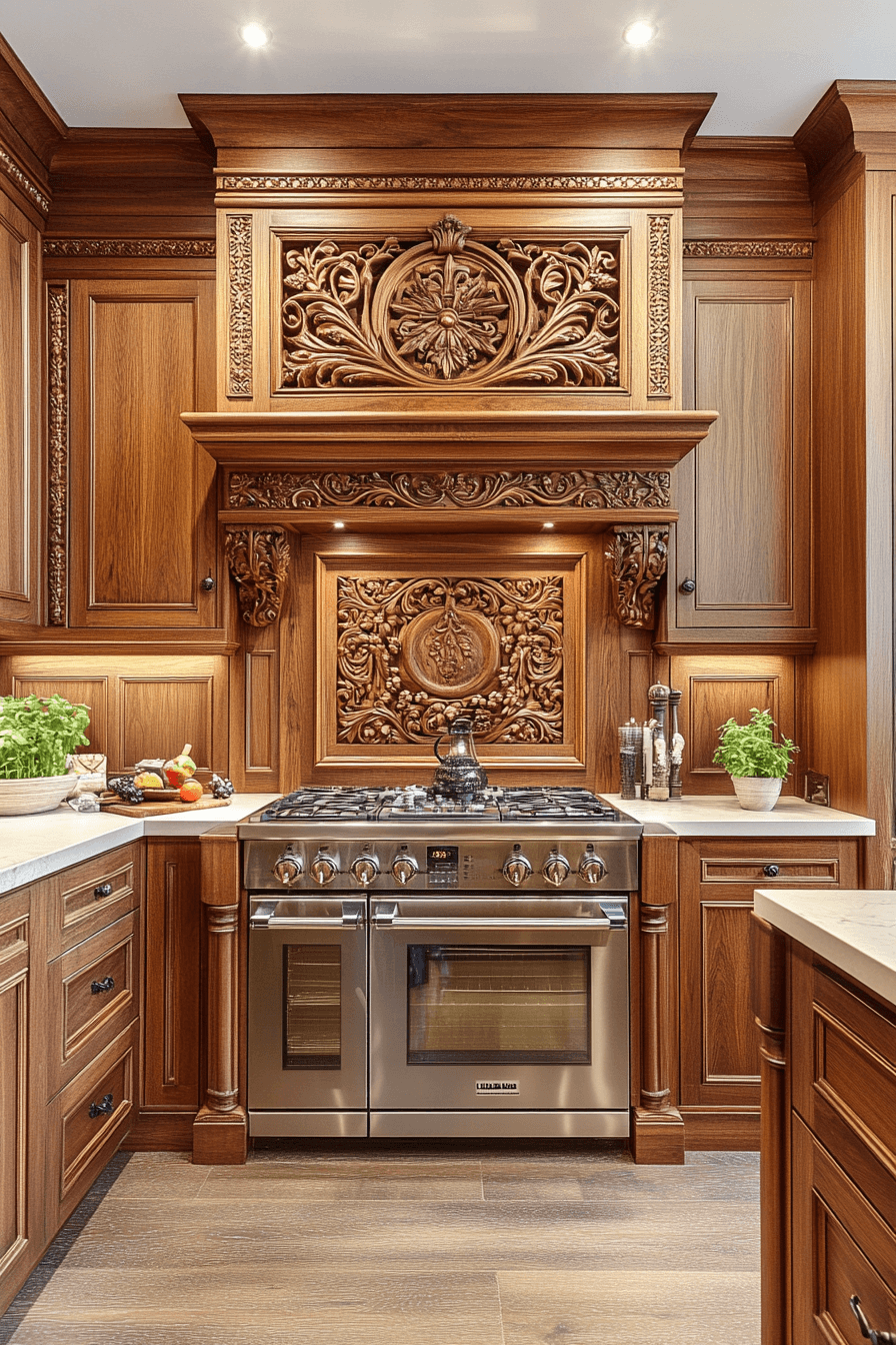 warm wood kitchen cabinets