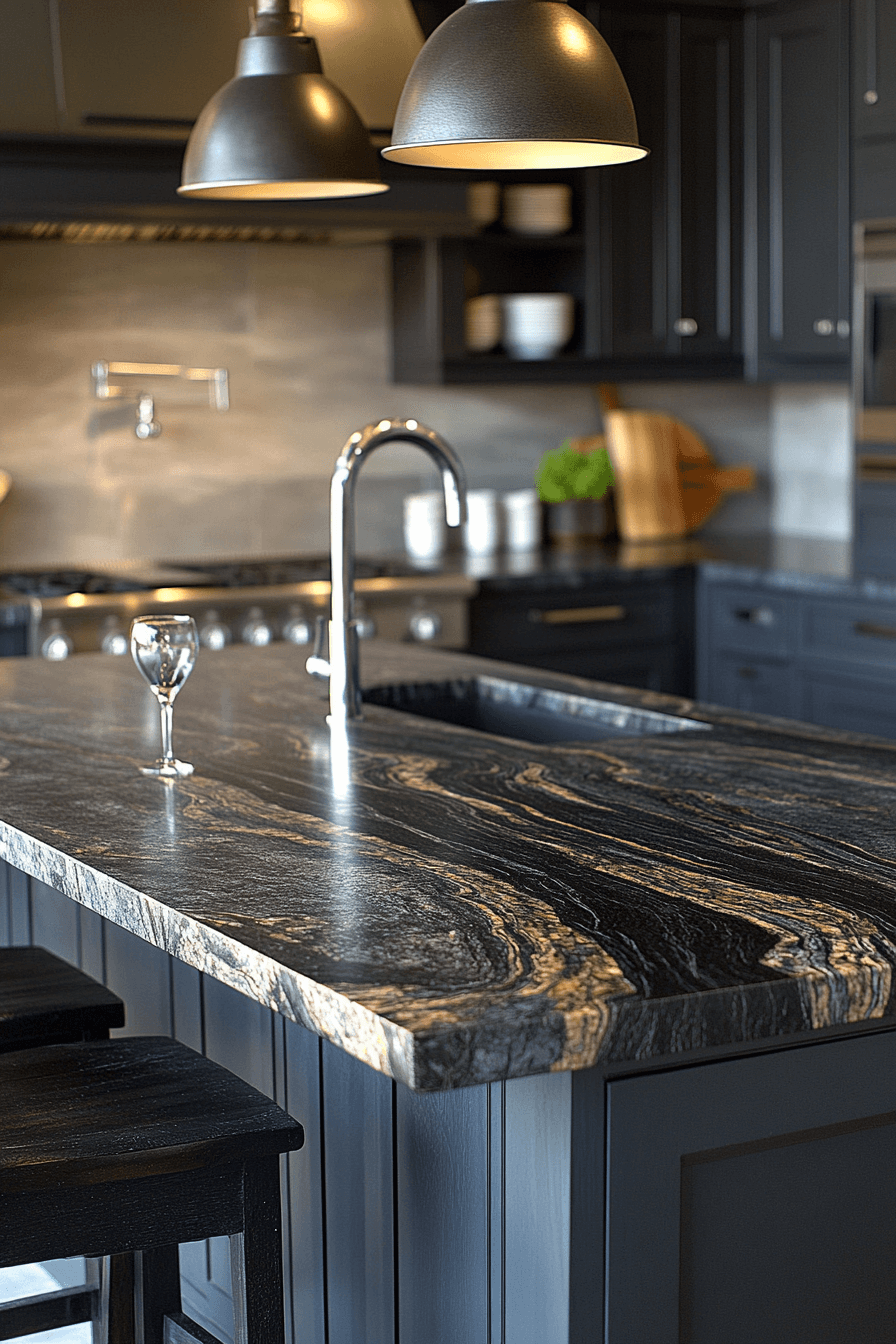 black granite countertops kitchen