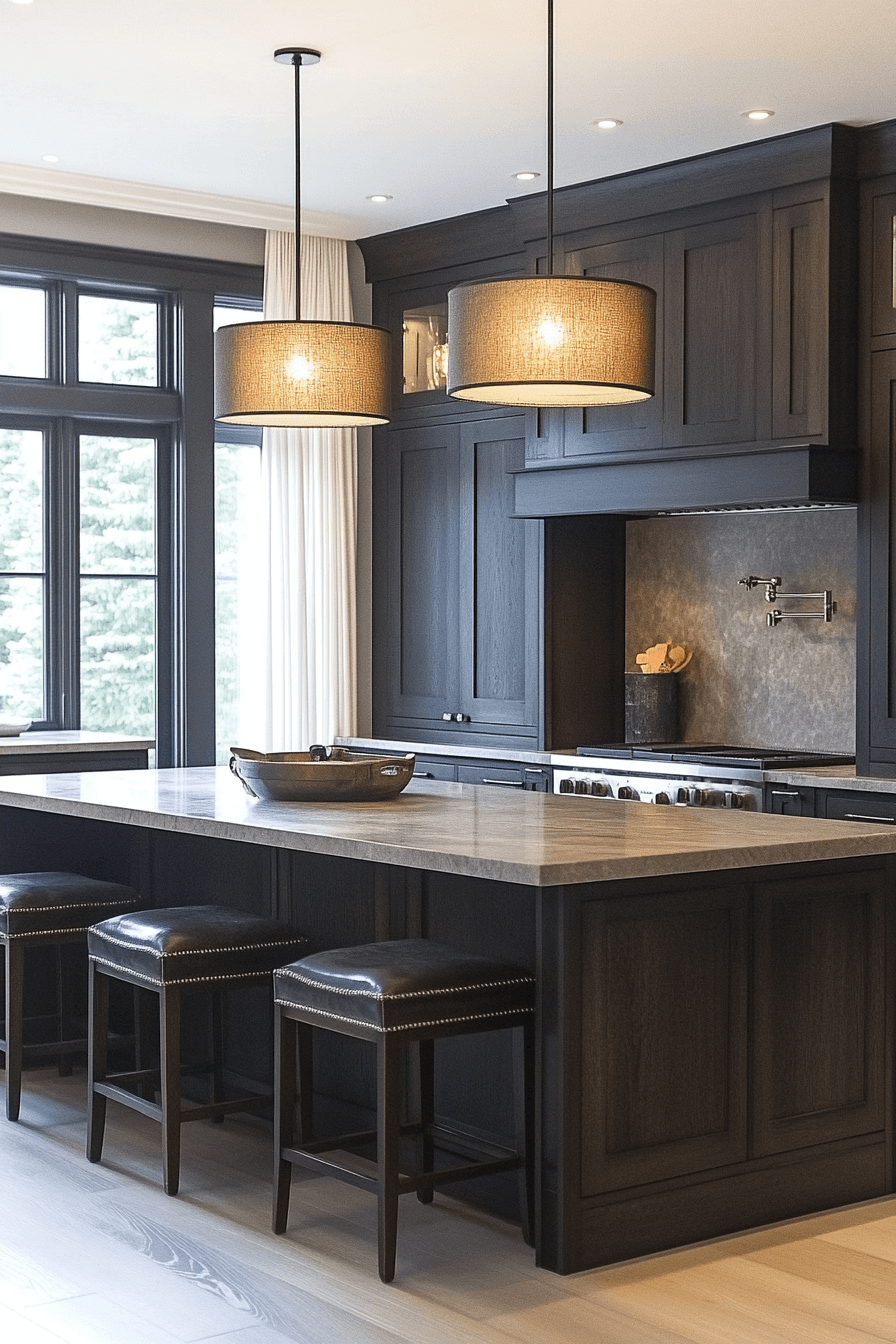 charcoal gray kitchen cabinets